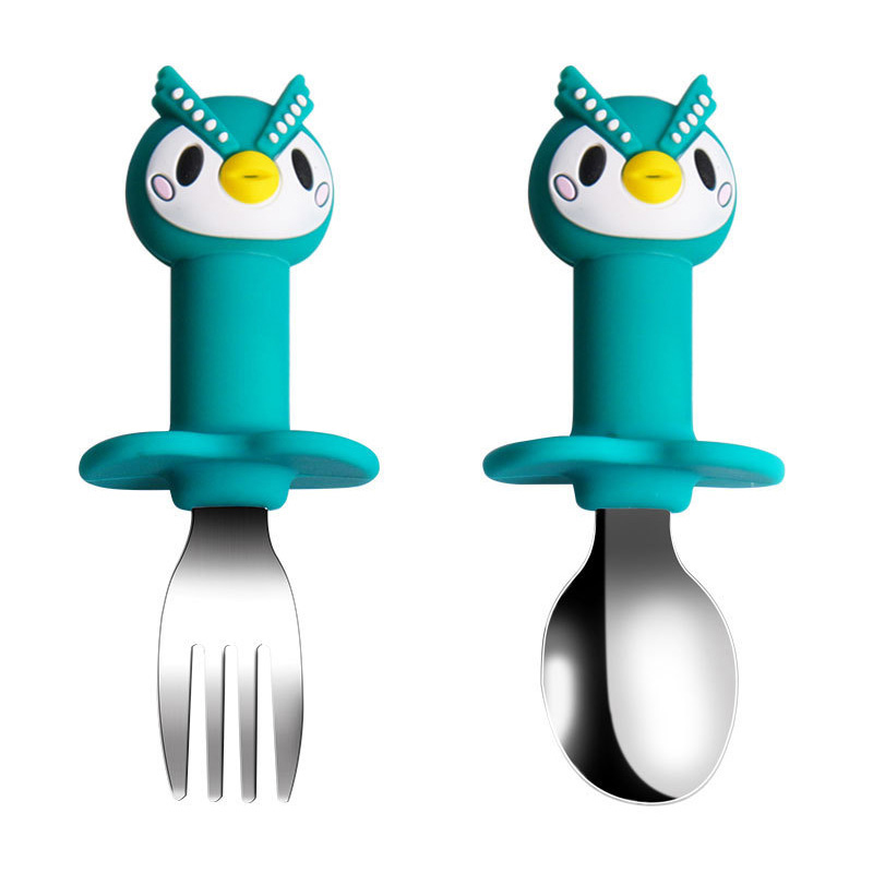 ensemble bébé en silicone avec fourchette cuillère assiette divisée