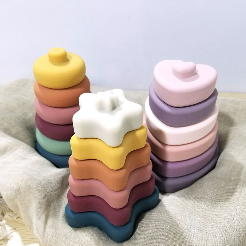 jouets empilables en silicone pour bébé