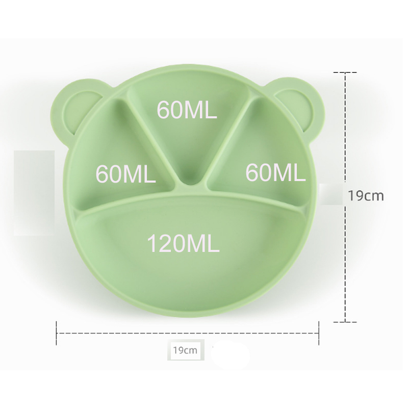 Assiettes divisées en silicone de qualité alimentaire pour tout-petits