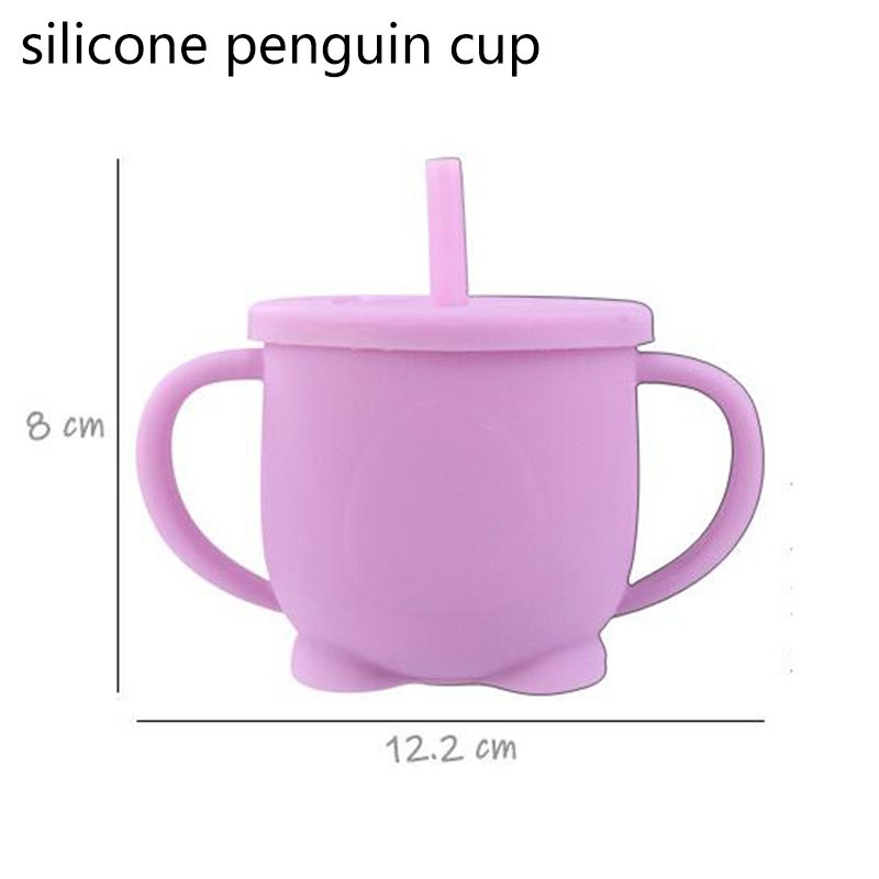 tasse en silicone pour bébé avec deux poignées