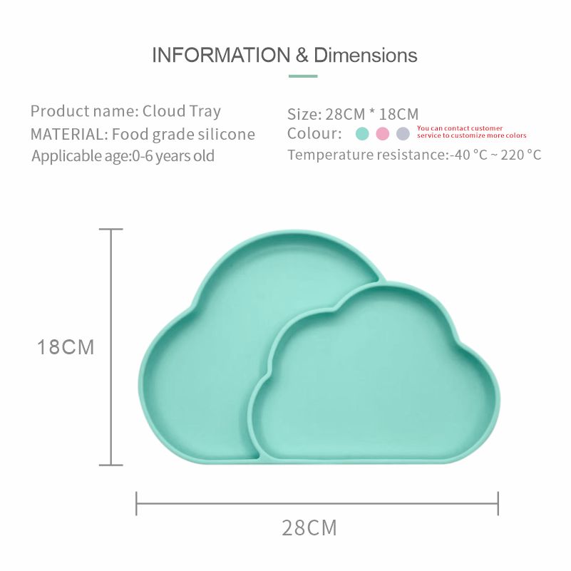 assiette en silicone nuages