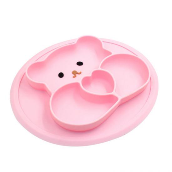 plaque divisée en silicone avec aspiration pour enfants