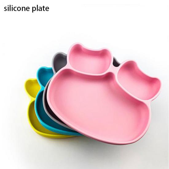 plaque divisée en silicone avec aspiration pour enfants