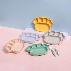 Assiette à dîner en silicone pour enfants à forte aspiration